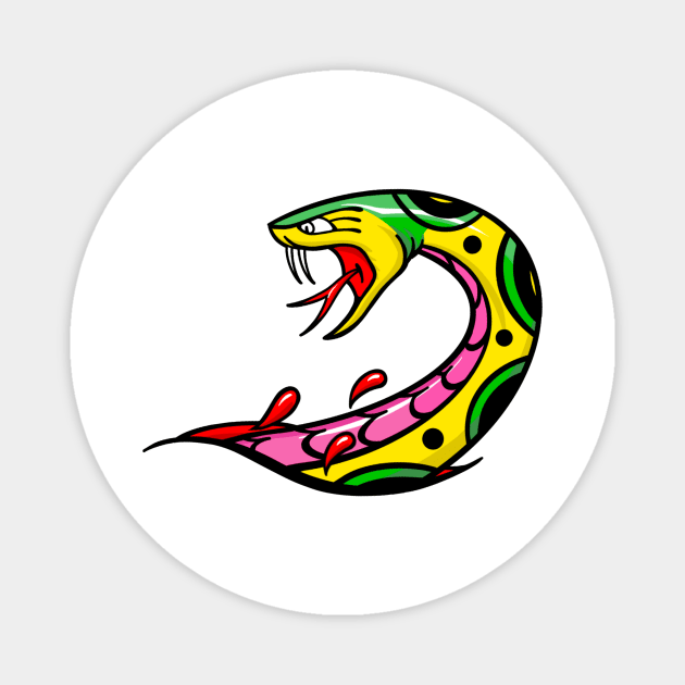 Snake tattoo Magnet by Matross art